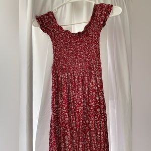 Red & White Floral Dress